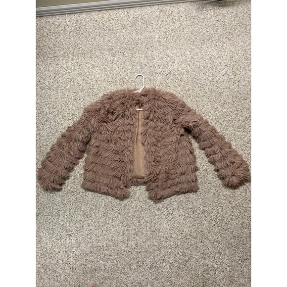 Shaggy Fringe Faux Fur Jacket – Festive Holiday Party Dressy, Vintage Glam M - Picture 2 of 12